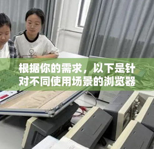 根据你的需求,以下是针对不同使用场景的浏览器代理插件推荐 根据你的需求,以下是针对不同使用场景的浏览器代理插件推荐